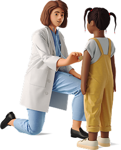 little girl with doctor